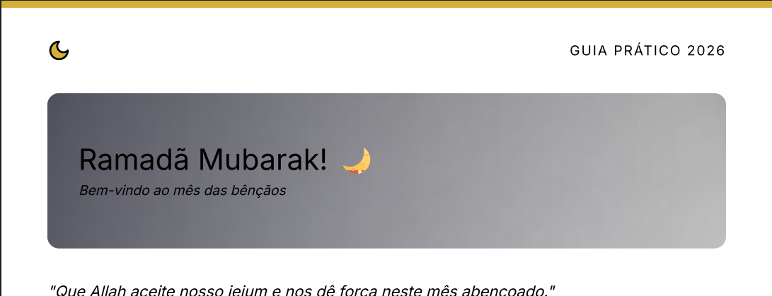 Guia Prático Ramadã 2026: Planners, Receitas e Organização